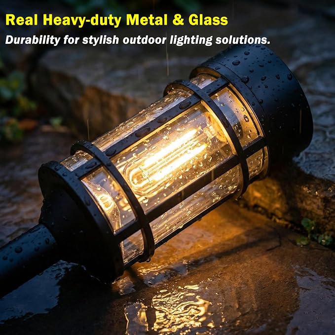 ILANCK Solar Lights Outdoor Waterproof, 8 Pack 21" Solar Pathway Lights - Image 2