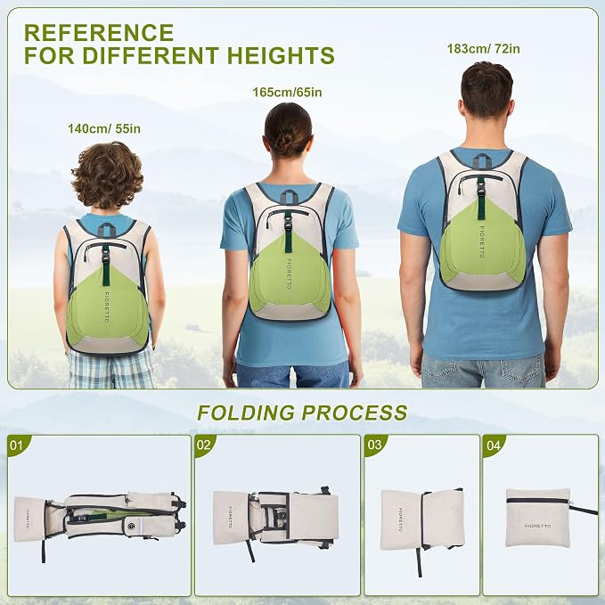 FIORETTO 15L Hiking Backpack for Women Men Mini Packable Backpack Lightweight - Image 6