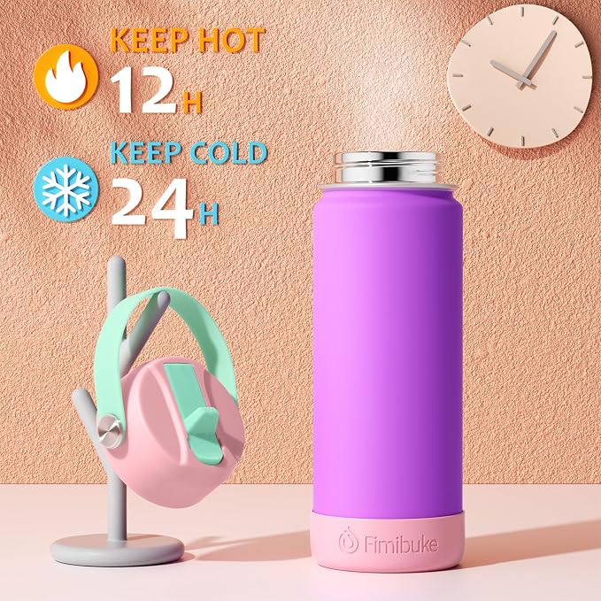 Fimibuke Kids Insulated Water Bottle - 18oz BPA-FREE 18/8 Stainless Steel Kids - Image 3