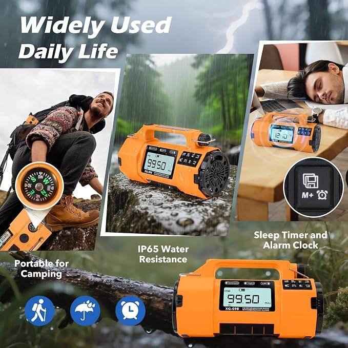 Emergency Radio NOAA Weather Alert FM/AM/SW, Hand Crank Radio - Image 5