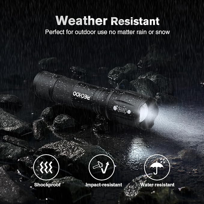 RECHOO 4Pack LED Flashlight, Bright Small Flashlights High Lumens - Image 4