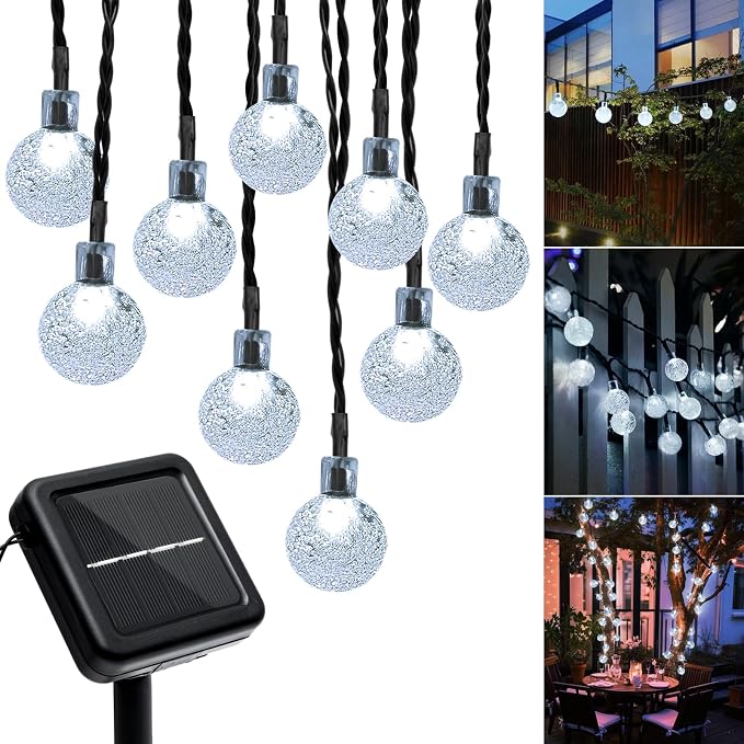 Outdoor Solar String Lights, 46FT 66LED 8Modes Crystal Solar Powered Christmas by Unknown