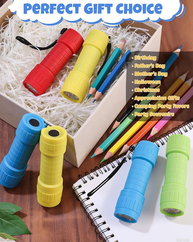 EverBrite 16-Pack Mini LED Flashlight Set, Small Flash Lights Assorted 4 Colors - Image 3