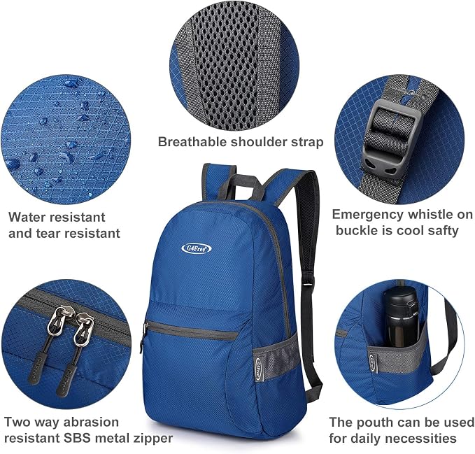 G4Free 20L Lightweight Packable Backpack Travel Hiking Daypack Foldable Backpack - Image 3