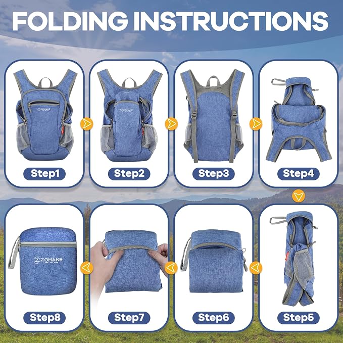 ZOMAKE Ultra Lightweight Packable Backpack 10L, Small Foldable Backpacks Hiking - Image 5