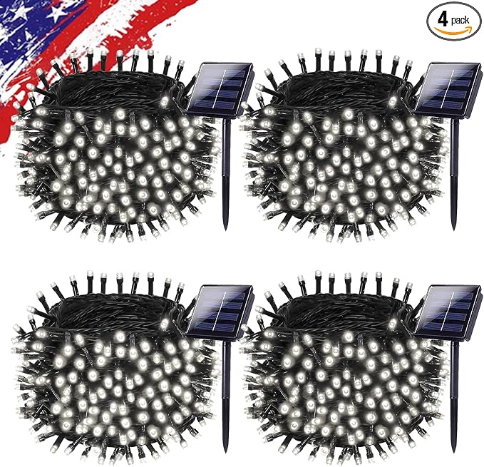 Upgrade 4Pack 400LED Solar String Lights by KAQ
