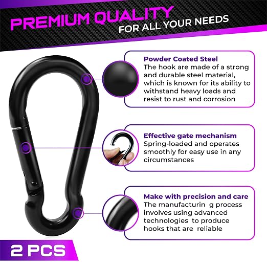 PAMAZY 2Pcs 5.5In Spring Snap Hooks 1000LBS Capacity, Utility Hook Clip - Image 5