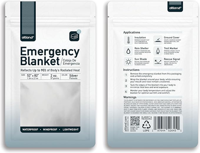 Altland 100 Pack of Emergency Blankets - Image 2