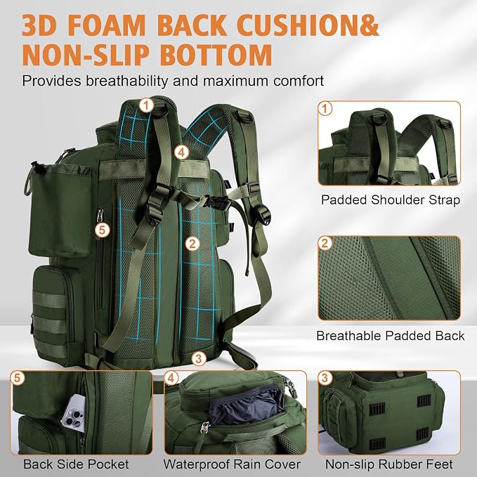 Goture Fishing Backpack, 900D Water-Resistant Tackle Backpack - Image 4