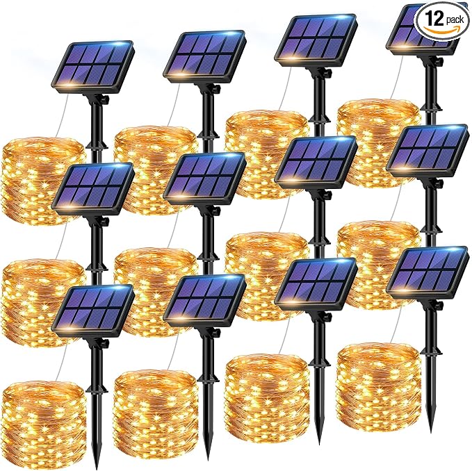 12 Pack Solar String Lights Outdoor, Total 960LED 396FT Solar Fairy Twinkle by btfarmdecorativelighting