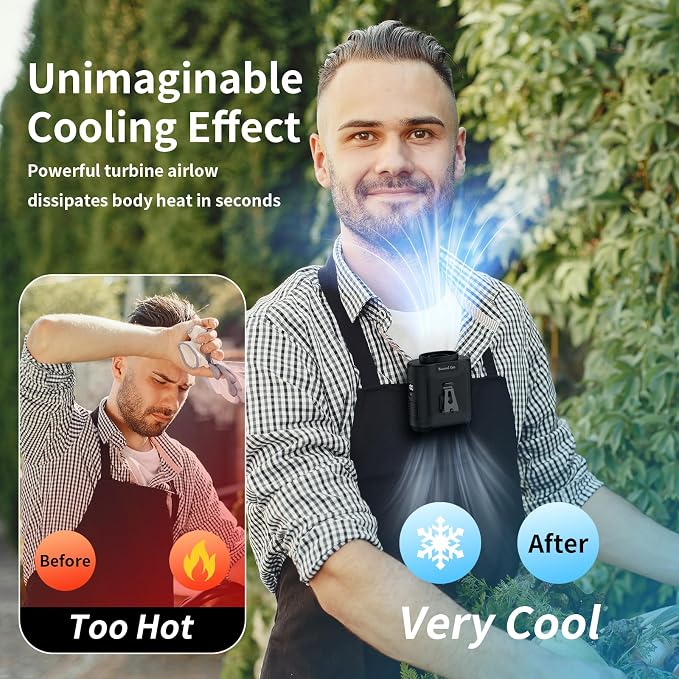 Socool 10000mAh Portable Waist Fan Clip on Wearable Belt Personal Fan - Image 8