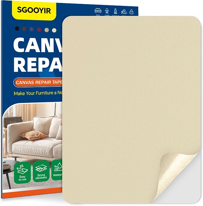 Self-Adhesive Canvas Repair Tape, 8.3" x 11" Waterproof Canvas Repair Patch by Sgooyir