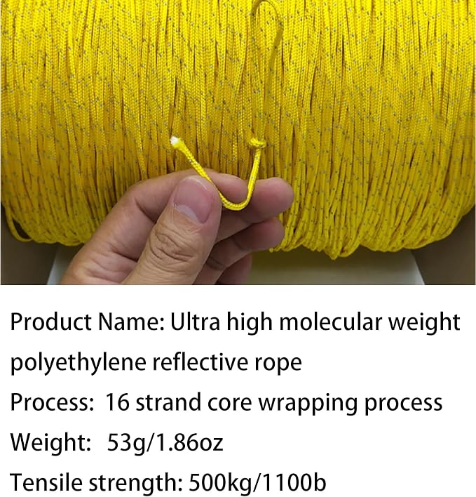 Dyneema Reflective Rope -2mm 400kg Fracture Strain - Image 3