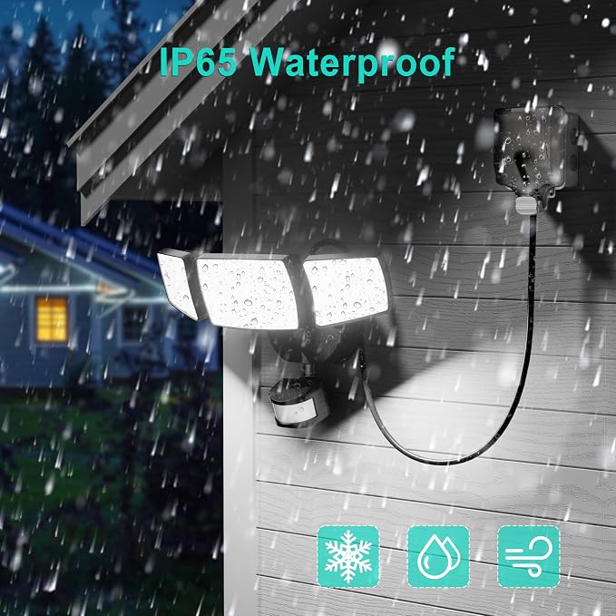 USTELLAR 55W Plug in Motion Sensor Lights Outdoor, Flood Lights Motion Sensor - Image 9