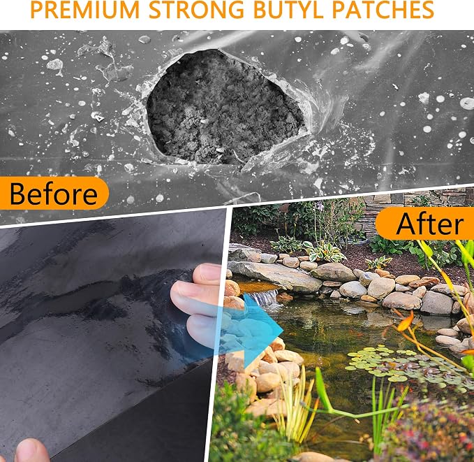 Adnee 2 Pcs Pond Liner Repair Patch-8 x 8 Inches Self-Adhesive EPDM Liner - Image 6