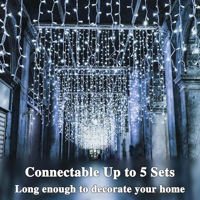 180FT 500LED Extra-Long String Lights Indoor Outdoor Clear Wire, Cold White - Image 3