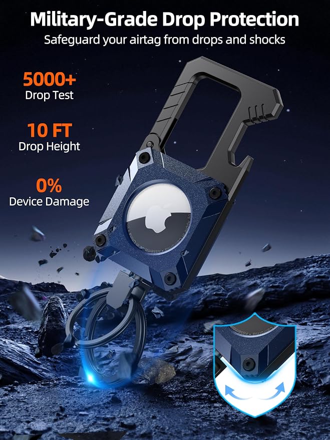 Air Tag Keychain with Carabiner, Heavy Duty Keychain Bottle Opener, Waterproof - Image 4