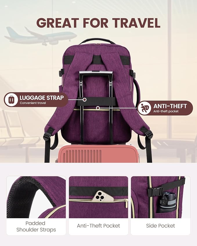 LOVEVOOK Travel Backpack for Women & Men 40L, Airline Approved Carry On - Image 6