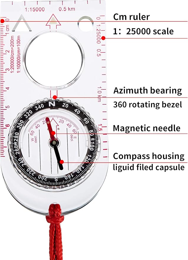 Gejoy 6 Pieces Orienteering Compass Bulk Scout Compass - Image 4