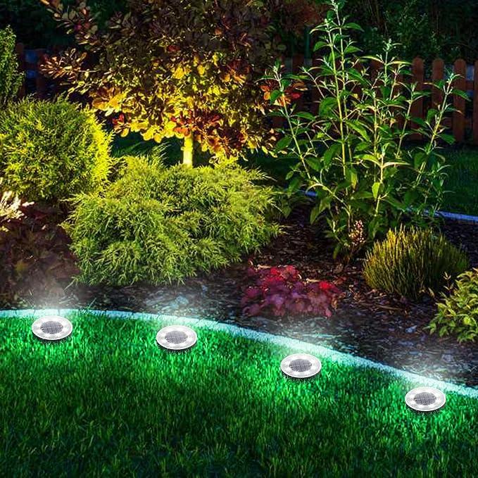 Joomer Solar Ground Lights, 8 Pack 8 LED Solar Lights Outdoor Waterproof IP68 - Image 6