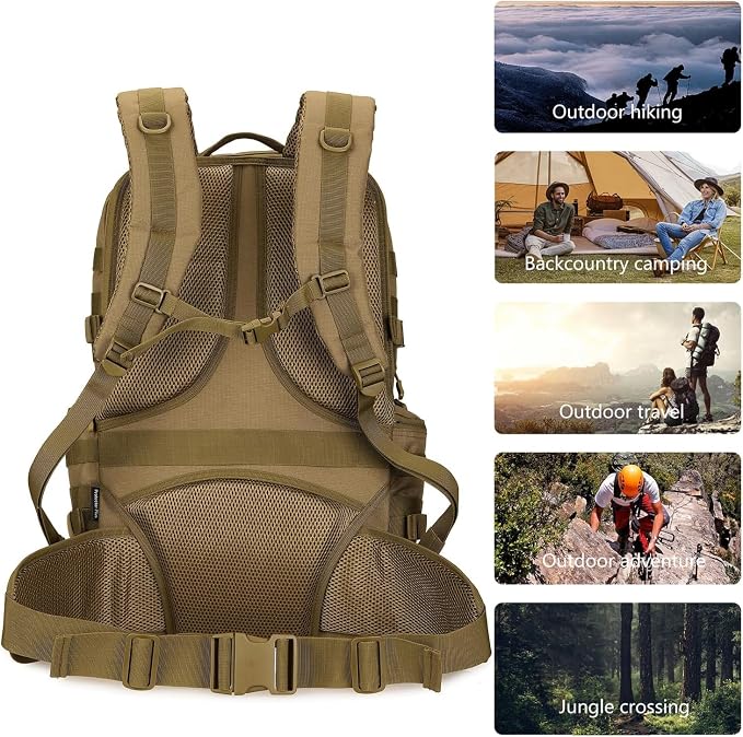 50L Military Tactical Backpack 3 Day Assault Pack Molle Daypack Hiking Backpack - Image 6