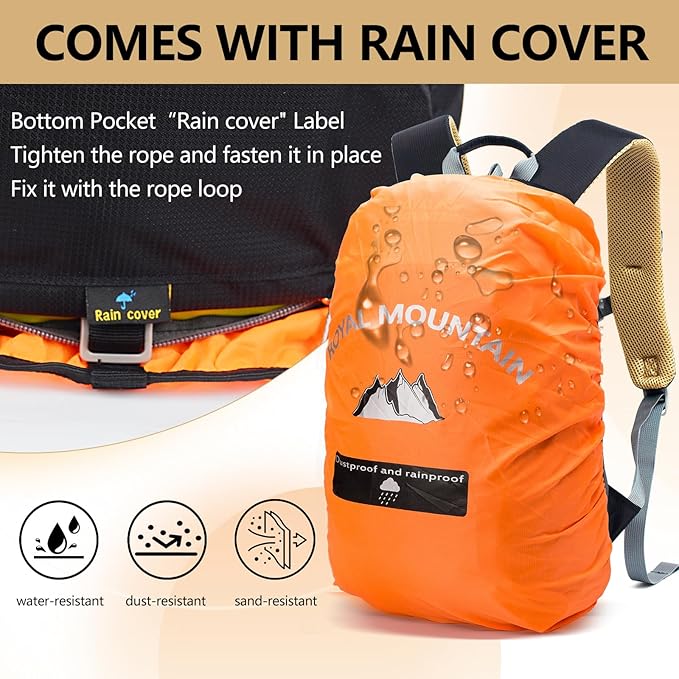 Hiking Backpack With Rain-cover, 30L Travel Backpacks - Image 3