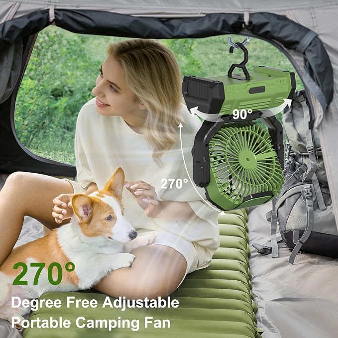 Honesorn Portable Rechargeable Fan 20000mAh, Camping Fan - Image 5