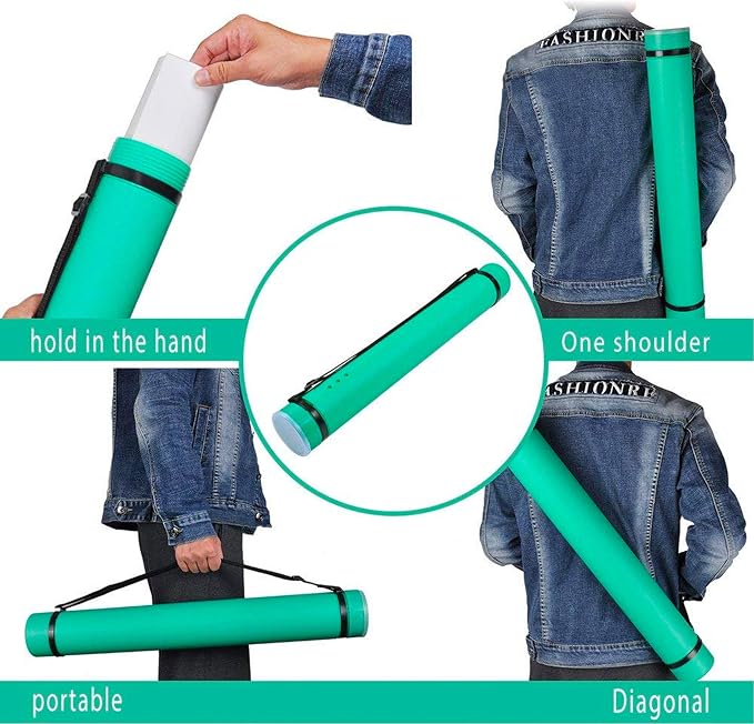 2-Pack Extendable Poster Tubes Expand from 24.5” to 40” - Image 4