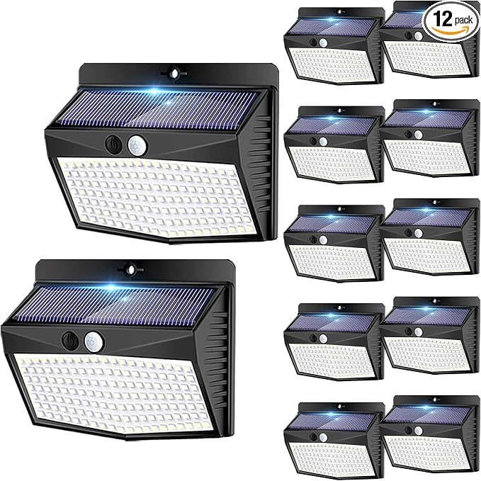 Solar Outdoor Lights, 12 Packs Solar Motion Sensor Security Lights by Peasur