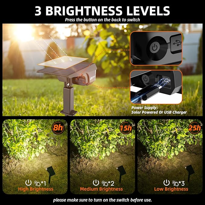 LEREKAM Solar Spot Lights Outdoor, 40 LEDs Solar Outdoor Waterproof Landscape - Image 4