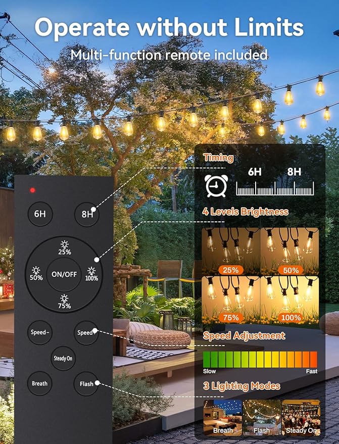 Brightever 150FT Solar String Lights Outdoor Waterproof - Image 4