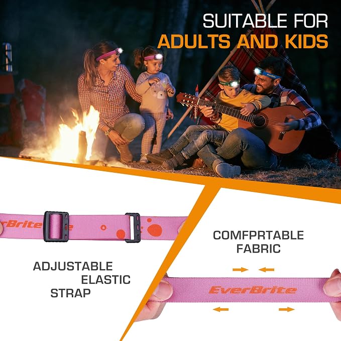 EverBrite Rechargeable Headlamp, 2 Pack Kids Headlamp - Image 8