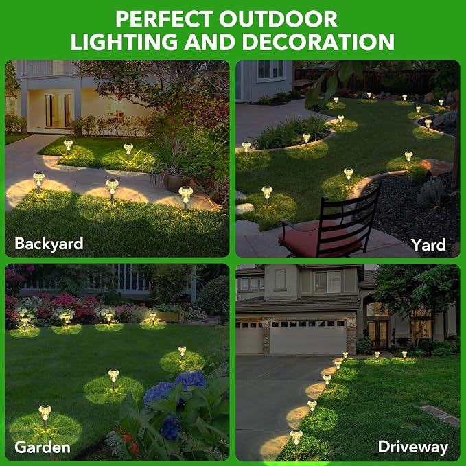 Benany Solar Lights Outdoor, 16 Pack Mushroom Lights Outside Waterproof - Image 5