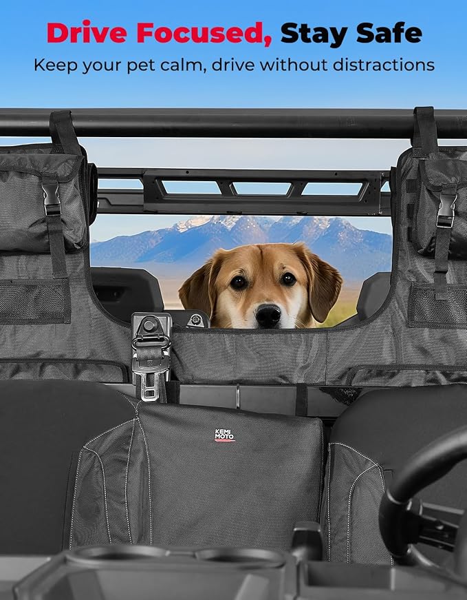 KEMIMOTO UTV Storage Bag, Seat Back Rack Compatible - Image 3
