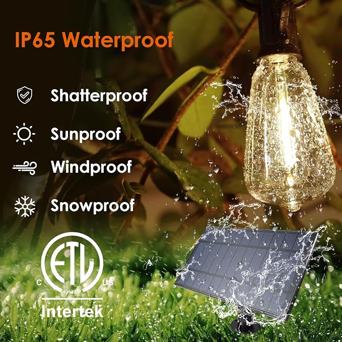 Bdrofn 2 Pack 120FT Solar String Lights Outdoor, Solar Patio Lights Waterproof - Image 5