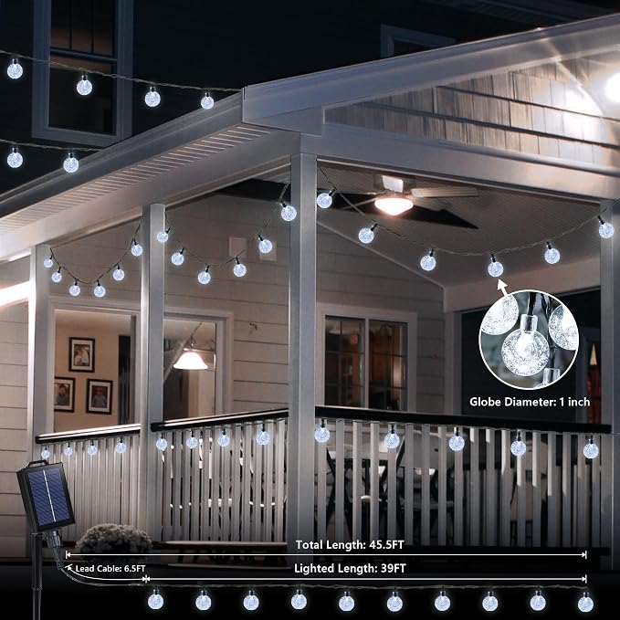 Joomer Solar Powered String Lights Waterproof, 39FT 60 LED Outdoor Solar String - Image 7