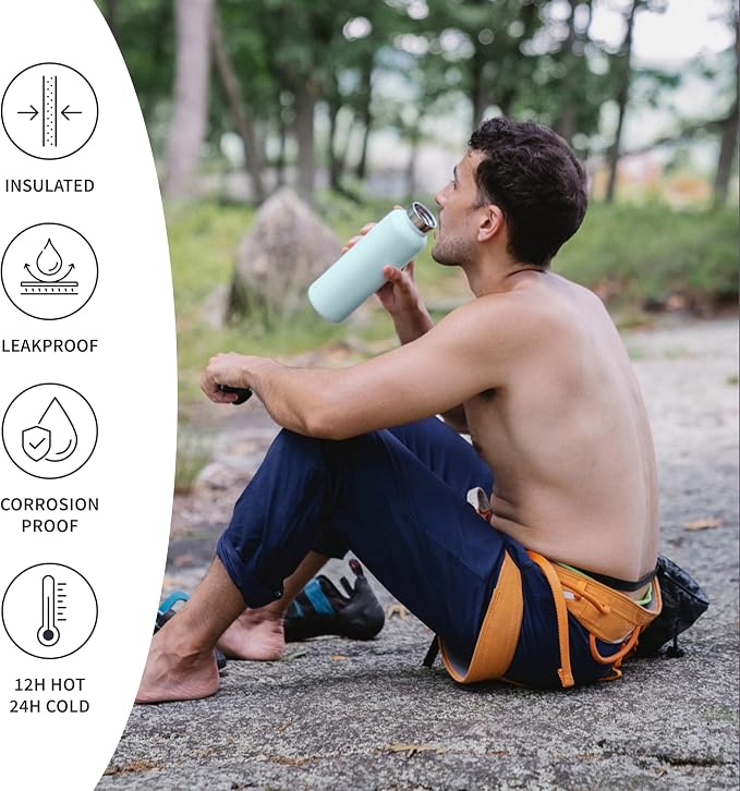 Bambaw 12 oz Insulated Water Bottle, Water Bottle Stainless Steel, Small Size - Image 3