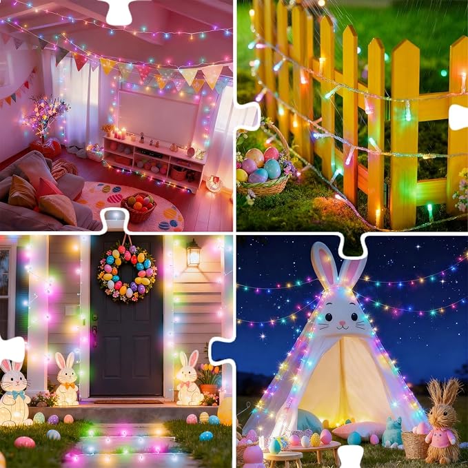 HOME LIGHTING 66ft Easter Decorative Mini Lights, 200 LED Clear Wire Fairy - Image 3