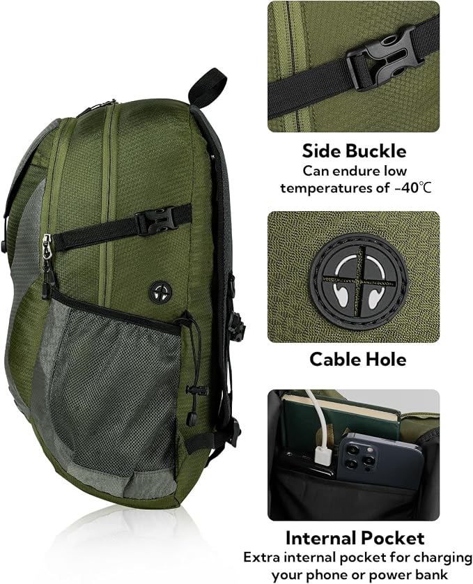 WATERFLY Lightweight Packable Hiking Backpack: 30L Foldable Travel Daypack - Image 4