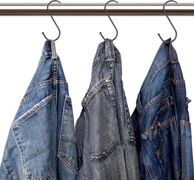 30 Pack Black S Hooks Steel Hanging Hooks Heavy Duty S Hanger Hook Metal - Image 4