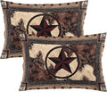 Western Texas Star Throw Pillow Covers Set of 2 Queen Size Rustic Vintage by Unknown