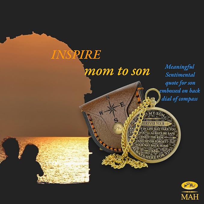 Brass Compass Gift to My Son Never Forget I Love You, Sentimental Keepsake from - Image 4