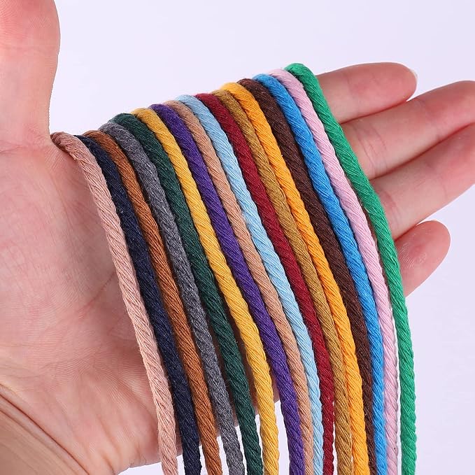 Brick Red Macrame Cord 4mm x 109Yards, Colored Cotton Rope Craft Cord Colorful - Image 2