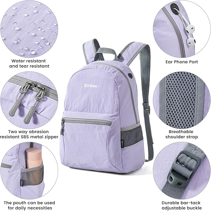 G4Free 20L Lightweight Packable Backpack Travel Hiking Daypack Foldable Backpack - Image 4