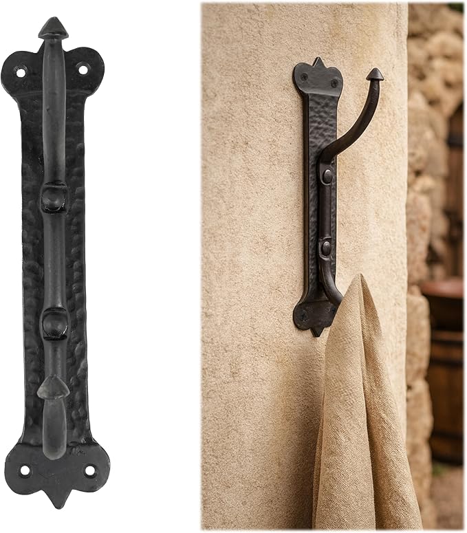 Mystic Colonial Solid Cast Iron Coat Hook – Large Vintage Victorian, Medieval by SaKeGa