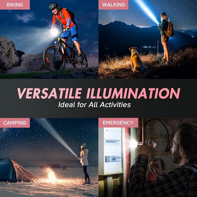 WdtPro LED Flashlight High Lumens SR2000 Pro, 2 Pack Brighter Tactical - Image 7