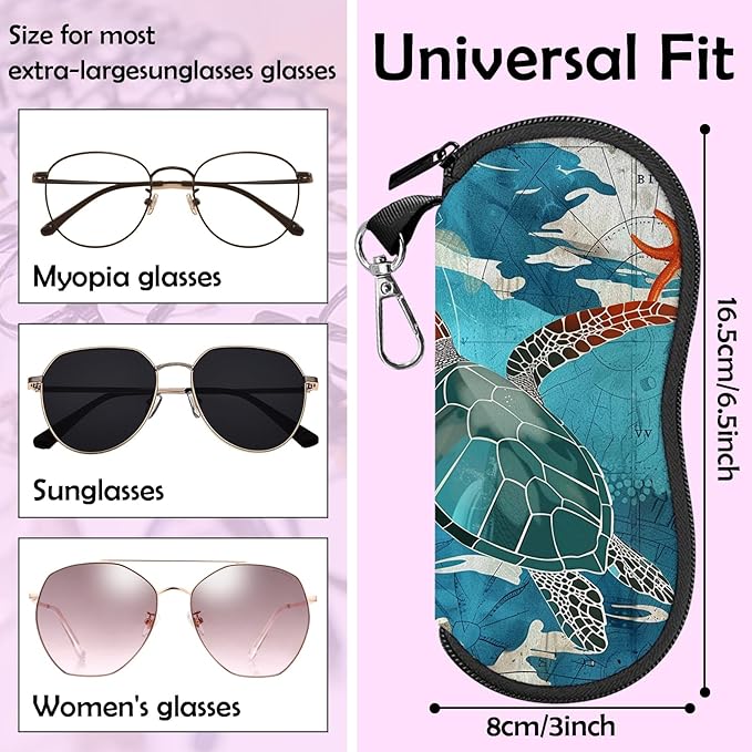 Glasses Case Sunglasses Eyeglass Soft Case Zipper Light Neoprene Pouch - Image 2