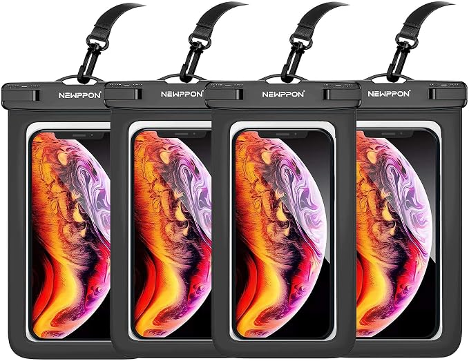 Waterproof Cell Phone Pouch : 4 Pack Float Clear Cell Holder Protector by Newppon