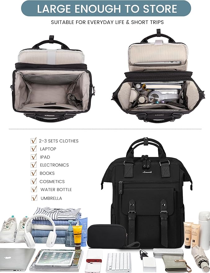 LOVEVOOK Laptop Backpack for Women, Work Backpack - Image 3