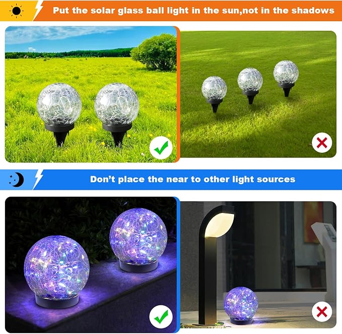 MLKNK Solar Globe Lights Outdoor Waterproof-Solar Balls-Solar Garden Lights-Orbs - Image 5